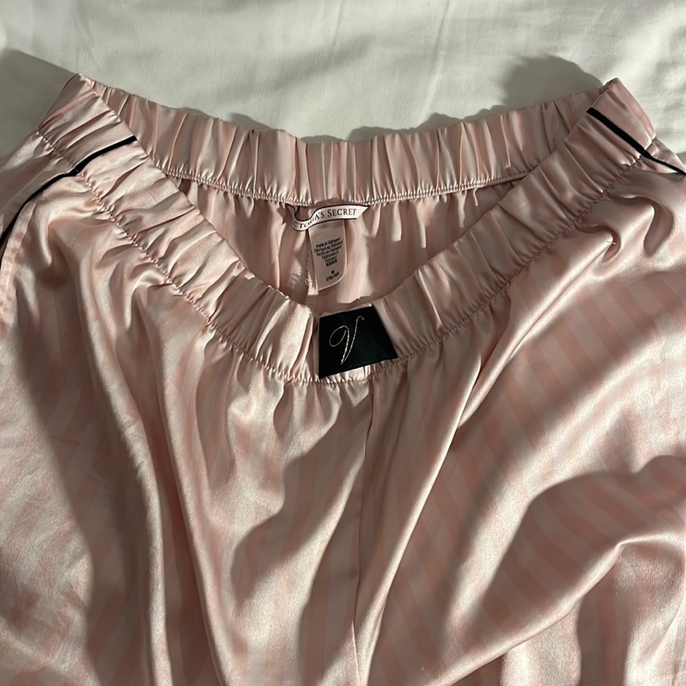 Victorias Secret striped satin-like pajamas